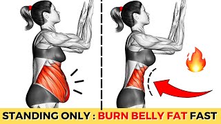 Do This STANDING 30Min FLABBY STOMACH Workout  Lose Belly Fat Exercises To Reduce Stomach Fat [upl. by Madlen]