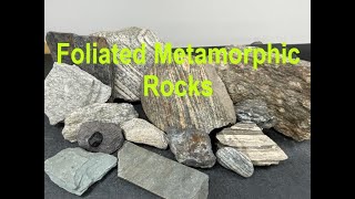 Rock Identification with Willsey Foliated Metamorphic Rocks  Slate Phyllite Schist and Gneiss [upl. by Naiviv]