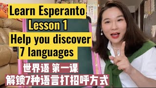 Learn amazing Esperanto Lesson 1 Discover 7 languages by the word SALUTON 世界语第一课：解锁7种语言打招呼方式！ [upl. by Ynogoham]