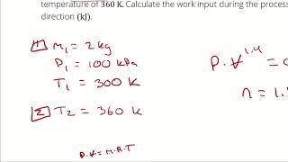 Example Problem  Boundary Work of a Polytropic Process [upl. by Eidissac]