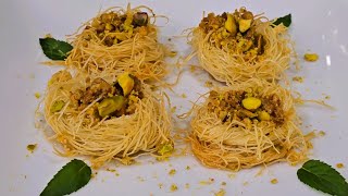 Nidos de Pistachos y Nueces  Postre Turco  Pistachio and Walnut Nests  Turkish Dessert [upl. by Etnahsal]