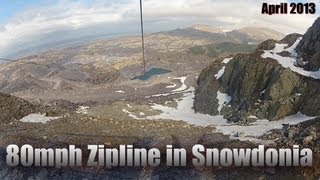 Gopro 80mph longest zipline in Europe Zip World UK Snowdonia Wales [upl. by Andrej]