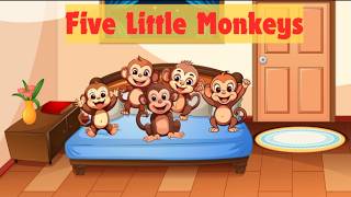 5 Little Monkeys Jumping on the Bed Nursery Rhymes amp Kids Songs  FRKidsSong [upl. by Einra]