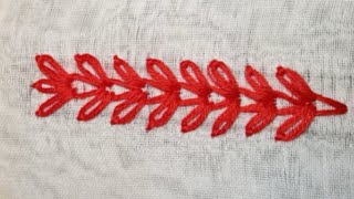 Easy border line design hand embroidery tutorial for beginners [upl. by Anel]