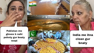 Gur Jaggery Making In India 🇮🇳 Vs Gur Jaggery Making in Pakistan 🇵🇰  Pakistani Reaction [upl. by Arednaxela]