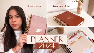 MEU PLANNER PERFEITO 2024  CAPA COURO TOUR COMPLETO E [upl. by Korey709]