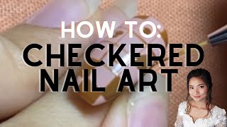 HOW TO Checkered Nail Art with Gel Polish REALTIME [upl. by Biebel]