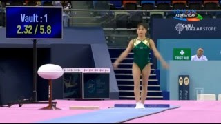 Oksana Chusovitina  Vault  2016 Baku World Challenge Qual [upl. by Hamfurd]