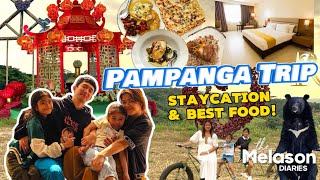 PAMPANGA TRIP  Staycation and Best Food Trip  Melason Family Vlog [upl. by Nnaecyoj]