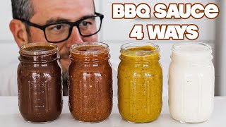 Making Homemade BBQ Sauce 4 Ways » Sweet  Vinegar  Mustard  White [upl. by Everest]