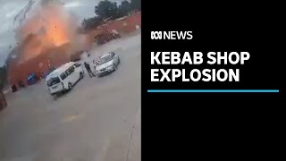 CCTV footage shows moment Turkish kebab and pizza restaurant explodes in Canberra  ABC News [upl. by Aihtnys]