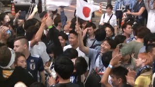 ＜1＞渋谷スクランブル交差点Shibuya Crossingサッカー2018619FIFAワールドカップ ロシアWorld Cup Russia対コロンビアColombia日本勝利Japan [upl. by Chor795]