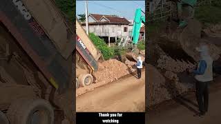 Unexpected Dump Truck 255T Stuck In Mud While Turn Back To Unloading Soil For Road Foundation [upl. by Iznekcam]