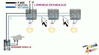 APAGADOR SENCILLO LAMPARAS EN SERIE Y PARALELO [upl. by Nosnej]