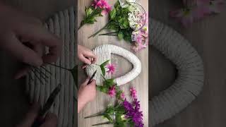 Wreathster Week Episode 1  Cotton Rope Floral Basket  Shorts  Wreath DIY [upl. by Tedie]