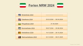 Ferien NRW 2024 [upl. by Jill]