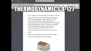 Thermodynamics 4127 A passive solar house that is losing heat to the outdoors at an average rate [upl. by Nahor]