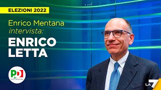 Elezioni 2022  Enrico Mentana intervista Enrico Letta del Partito democratico [upl. by Herson264]