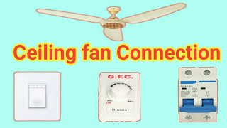 Ceiling fan House wiring connection with bulb switch MCB breaker electrical youtubevideo [upl. by Clein810]