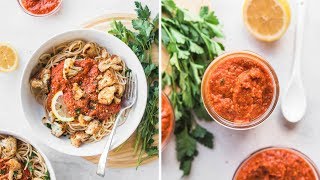 Pasta with Romesco and Roasted Cauliflower  Easy Recipe [upl. by Adnwahsat]