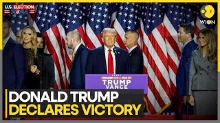 US Elections 2024 Donald Trump Delivers Victory Speech to Roaring Crowd  WION News [upl. by Rozalie]