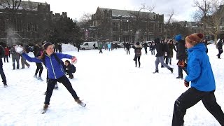 MASSIVE SNOWBALL FIGHT UNIVERSITY OF TORONTO [upl. by Culberson]