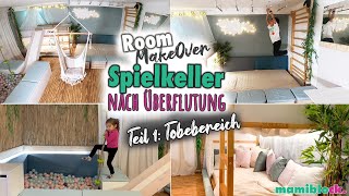 Spielkeller Makeover 1  DIY Ideen Spielzimmer kostengünstig einrichten und gestalten  mamiblock [upl. by Anah122]