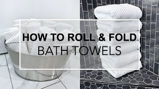 10 UNIQUE AND BEAUTIFUL WAYS TO ROLL AND FOLD A TOWEL  How to make your bathroom feel like a spa [upl. by Ludly]