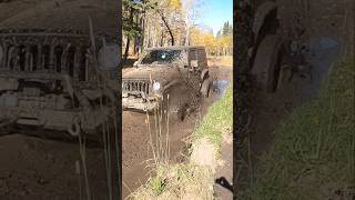 Jeeps tackling muddy trail Full video in description mud 4x4ing [upl. by Amaty]