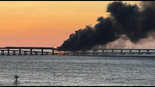 Ukrainian naval forces ATTACKED the Crimean bridge with water drones  there were casualties [upl. by Comethuauc565]