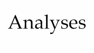 How to Pronounce Analyses [upl. by Seko]