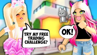 Wengie Tries The Free Trading Challenge With iamSanna Roblox Adopt Me [upl. by Slack]