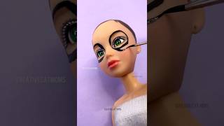 Following Barbie Makeup Vlog on my Doll💜💄 shorts barbie art makeup [upl. by Bruyn467]