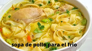 Sopa de Pollo Fácil Rápido Receta Delicias Cusqueñas Perú Cocina Peruana [upl. by Acirfa]