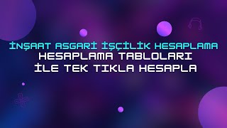 İnşaat Asgari İşçilik Hesaplama amp Excel Tablosu ve Formül ile Kolayca Hesapla [upl. by Acinaj]