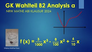 GK Prüfungsteil B2 Analysis Mathe Abi Klausur NRW 2024 Aufgabe a [upl. by Ispep]