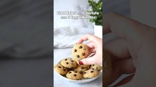 GALLETAS en 1 MINUTO con 3 Ingredientes 🍪 postresfaciles receta postressinhorno [upl. by Pelaga]