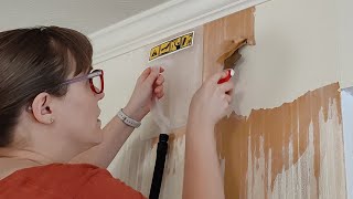 How to Remove STUBBORN Wallpaper Easy StepbyStep [upl. by Reynolds738]