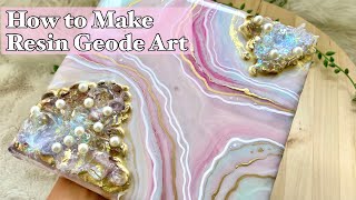 How to Make Resin Geode Art on Canvas [upl. by Lenuahs]