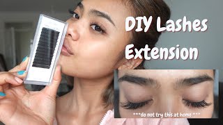 DIY lashes extension at home  Permanent individual extension [upl. by Ettennil]