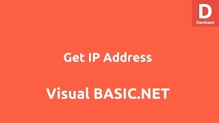 Get IP Address Using VBNET Console Application [upl. by Angelico]