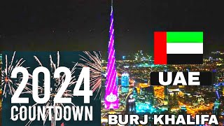 Happy New Year 2024  Dubai Burj Khalifa Fireworks 2024 [upl. by Amliv443]