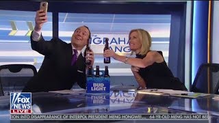 Fox News contributor Raymond Arroyo falls out of chair while taking selfie [upl. by Carrnan]