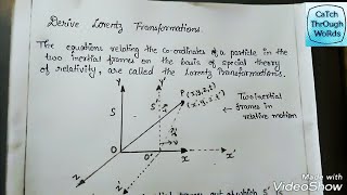 What is Lorentz Transformation Derive Lorentz Transformation  BSC amp MSC PHYSICS [upl. by Pilif618]