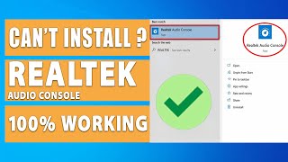 Cant Install Realtek Audio Console App 100 Working [upl. by Ferdinand]