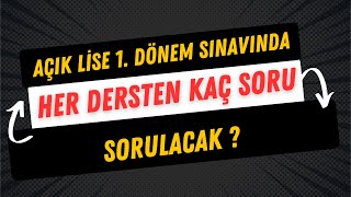 Açık Lise 1 Dönem Sınavı Hangi Okullarda Gireceğiz [upl. by Natsirhc]