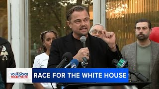 Leonardo DiCaprio Kerry Washington Robert De Niro rally for Kamala Harris in Philadelphia [upl. by Finkelstein741]