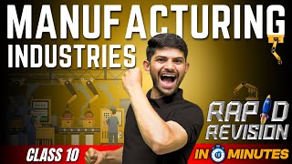 Manufacturing Industries  10 Minutes Rapid Revision  Class 10 SST [upl. by Enenej]