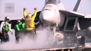 FA18EF Super Hornet Catapult Launchs  USS Enterprise Flight Deck Operations [upl. by Glynias]