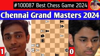 C Aravindh vs A Erigaisi  Chennai Grand Masters 2024 chess [upl. by Hailahk]